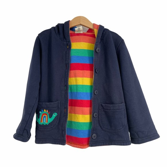 Frugi dino spikes rainbow jacket 4-5 years - Picture 2 of 5